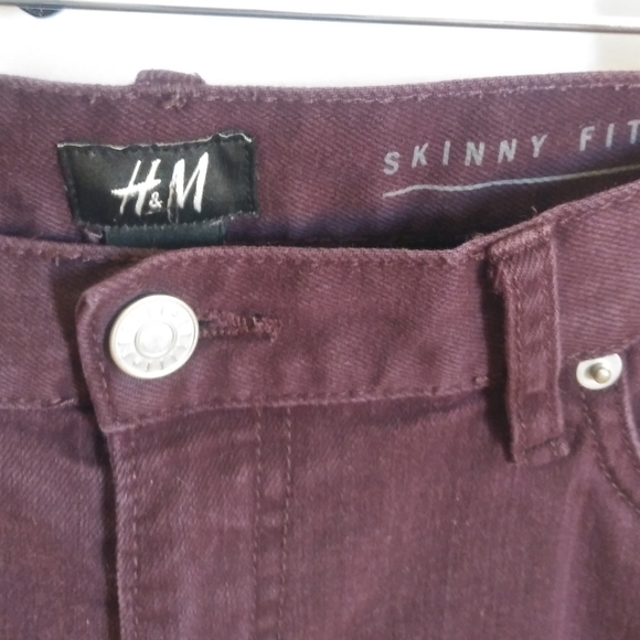 H&M burgundy jeans size 31 - Picture 3 of 5